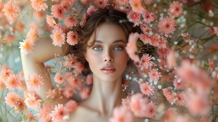 Ethereal Floral Makeup with Blue Eyes