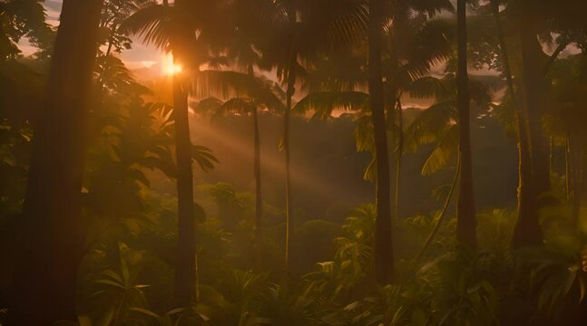 sunrise in the forest