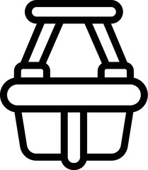 Fototapeta premium Simple black and white baby carrying basket icon, perfect for projects related to childcare, parenting, and baby products