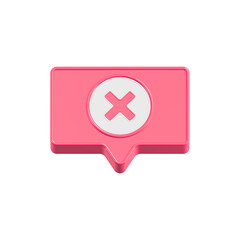 Obraz premium cancel mark symbol 3d realistic icon