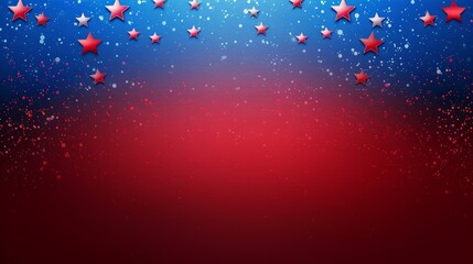 Blue and red background with stars, red banner USA flag design for political campaign poster or advertising template, copy space