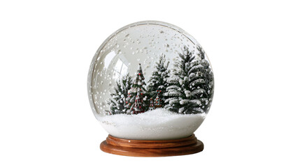 Christmas tree decoration, Christmas decoration, snow globe, glass globe on white background 