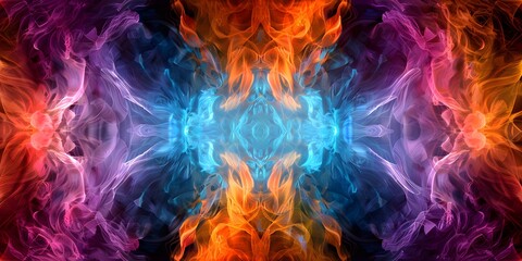 Fototapeta premium Luminous Abstractions Brightly Colored Fractal Flames, Fractal art, Abstract digital art, Flame fractals, Colorful geometric patterns