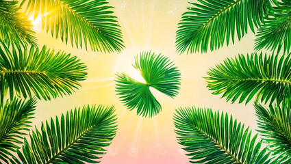 Palm leaves.