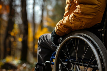 Obraz premium AI generated picture lifestyle of disabled person in wheelchair