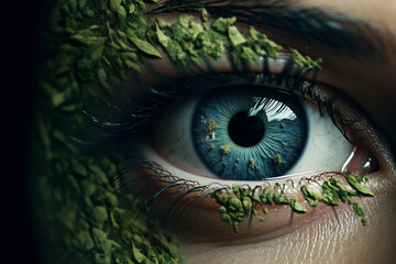 World Earth Day, Generative AI ecology protection concept, human responsibility