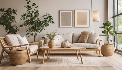 A minimalist interior design with Scandinavian influences.