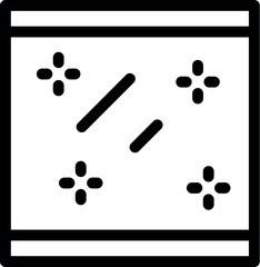 Simple black and white illustration of a clean window, perfect for representing cleaning services or products