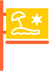 Beach Sign Vector Icon