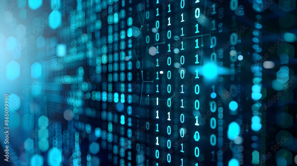 Aufkleber Binary Code Decryption Process on Computer Screen