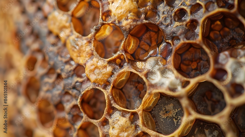 Poster Captivating Honeycomb Texture with Natural Organic Patterns