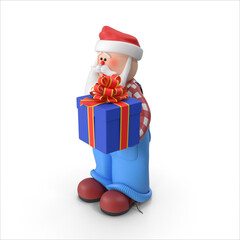 Santa Claus Offering a Gift 3D Image