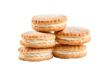 Biscuits with Cream Filling isolated on Transparent PNG Background
