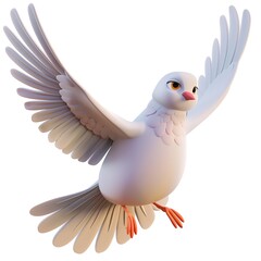 Obraz premium Dove 3D cartoon isolated whitebackground 