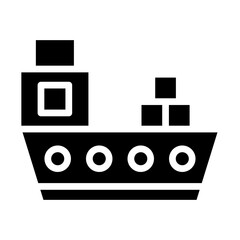 Cargo Ship Vector Glyph Icon design