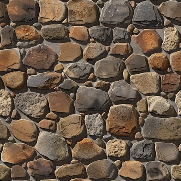 A seamless texture of a fieldstone wall