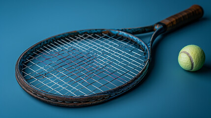 tennis ball and racket