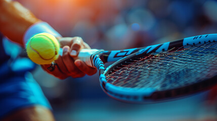 hand holding tennis racket