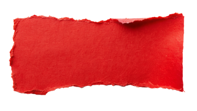 red  ripped torn paper edges isolated
