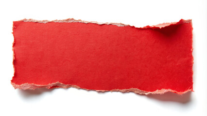 red  ripped torn paper edges isolated
