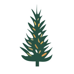 Cartoon spruce tree vector art, cute pine tree image, spruce tree clipart
