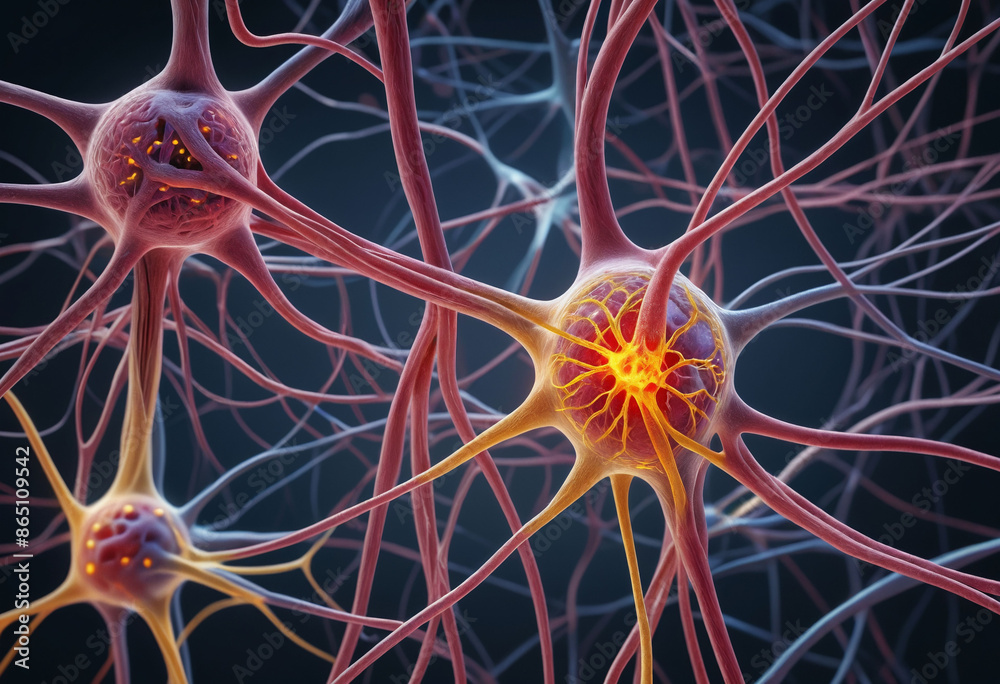 Aufkleber Macro presentation of neural network in the human nervous system