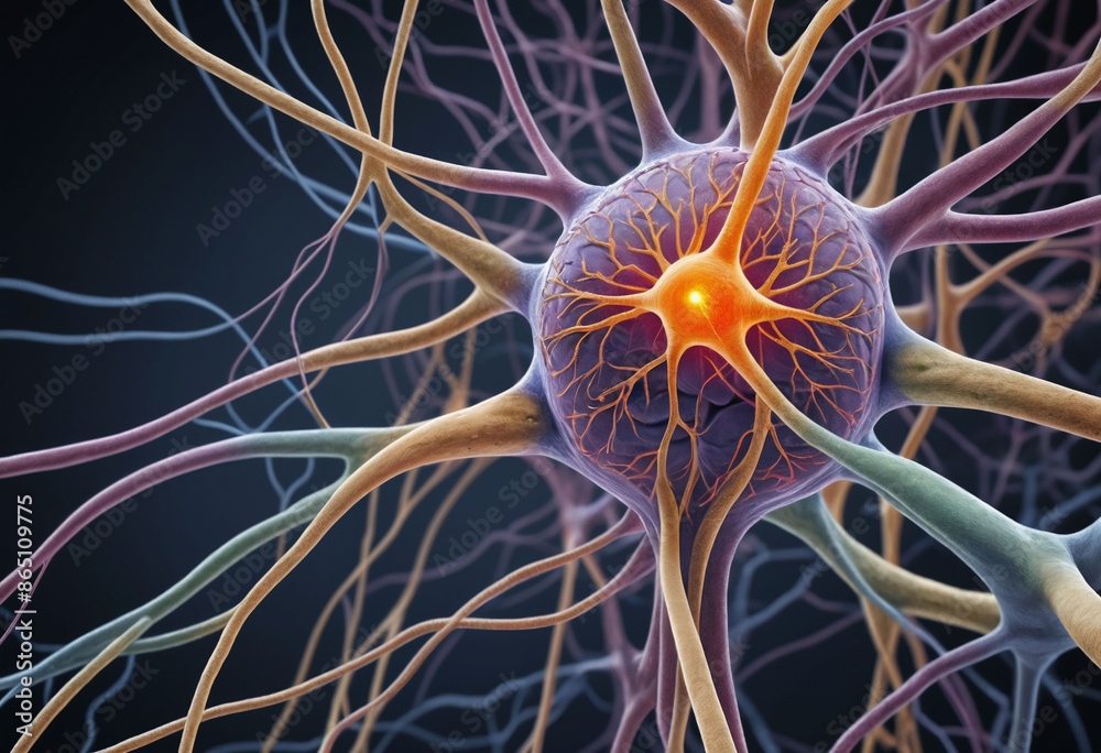 Aufkleber Macro presentation of neural network in the human nervous system