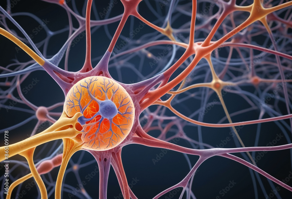 Aufkleber Macro presentation of neural network in the human nervous system