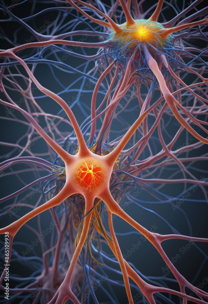 Aufkleber Macro presentation of neural network in the human nervous system