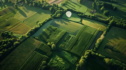 Fototapeta premium Skyward Insight AIEnhanced Farm Surveillance from Above