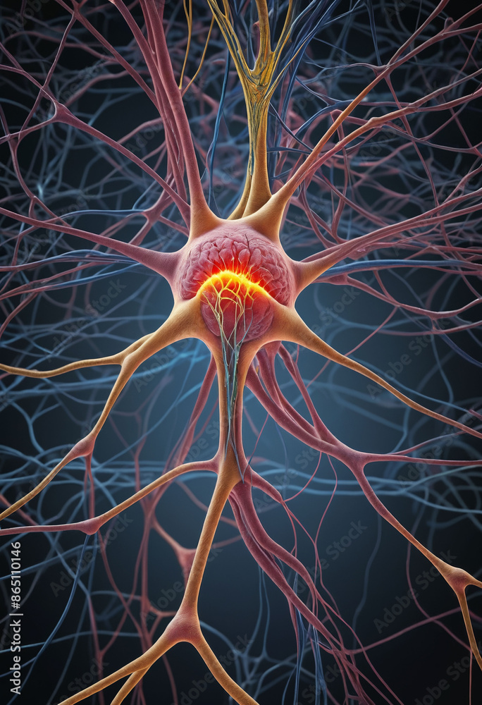 Aufkleber macro presentation of neural network in the human nervous system