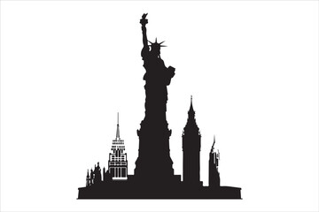 Naklejka premium Eiffel Tower 🗼, Statue of Liberty 🗽, Big Ben 🕰️, Colosseum 🏛️, Great Wall of China 🏯, Taj Mahal 🕌, Sydney Opera House 🎭, Pyramids of Giza 🏜️, Leaning Tower of Pisa 🏰, Mount Fuji 🗻, Machu Pic