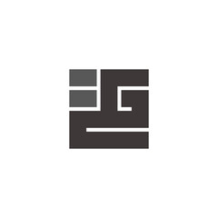 letter gc equal symbol simple geometric logo vector