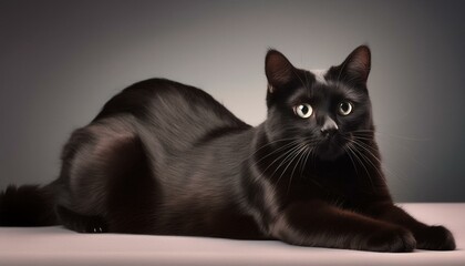 black cat, the look of a cute and scary black fur cat