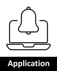 Application set icon. Smartphone, transfer, bell, image, upload arrow. Ideal for app development, mobile interfaces, notifications, media management, software tools, digital design.