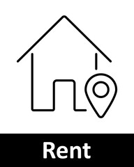 Home and real estate line icons set. Rent, realtor, Bar graph, speaker, power bank, house, radio, WiFi, immovables, mobile phone, signal strength, bottle. Household, property, living concept