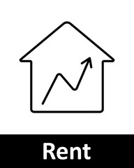 Home and real estate line icons set. Rent, realtor, Bar graph, speaker, power bank, house, radio, WiFi, immovables, mobile phone, signal strength, bottle. Household, property, living concept