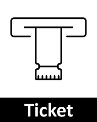 Event and ticketing line icons set. Tickets, 3D glasses, profile, heart, blank ticket, admission, VR ticket, barcode, sports, music. Entertainment, event planning, admission concept