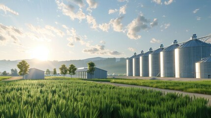 Obraz premium TechSavvy Silo CuttingEdge Grain Storage Solution with Smart Inventory Management and Climate Control