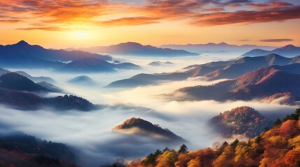 A Beautiful Landscape with  Clouds Illuminated by Sunlight