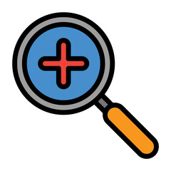 Fototapeta premium Search icon color or logo illustration outline black style