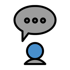 Talk icon color or logo illustration outline black style