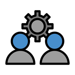 Gear icon color or logo illustration outline black style