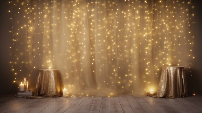 Elegant glitter backdrop with twinkling lights 