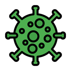 Virus icon color or logo illustration outline black style