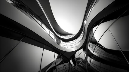 Obraz premium Captivating Architectural Perspectives of Futuristic Urban Landscapes