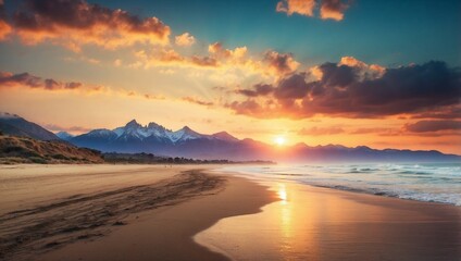 sunset over the river