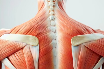 Close-up of a womans shoulder muscles in detail, highlighting strength and definition, A visual depiction of the shoulder muscles showing irregularities or abnormalities in shape or alignment