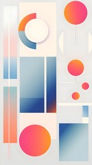 Minimalist Geometric Art with Harmonious Color Gradients and Balanced Composition