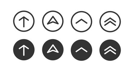 Drag upwards icon set. Swipe up. Arrow up sign. Scroll arrow symbol. Swipe buttons. Easy editable vector design.